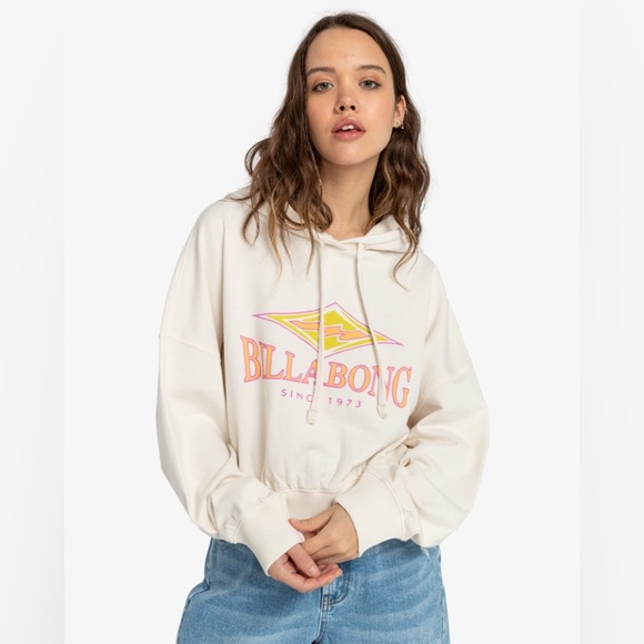 Billabong Tops - NWT Billabong All Time Fleece Hoodie Pullover Cropped Boxy Surfer Women’s XS / 6